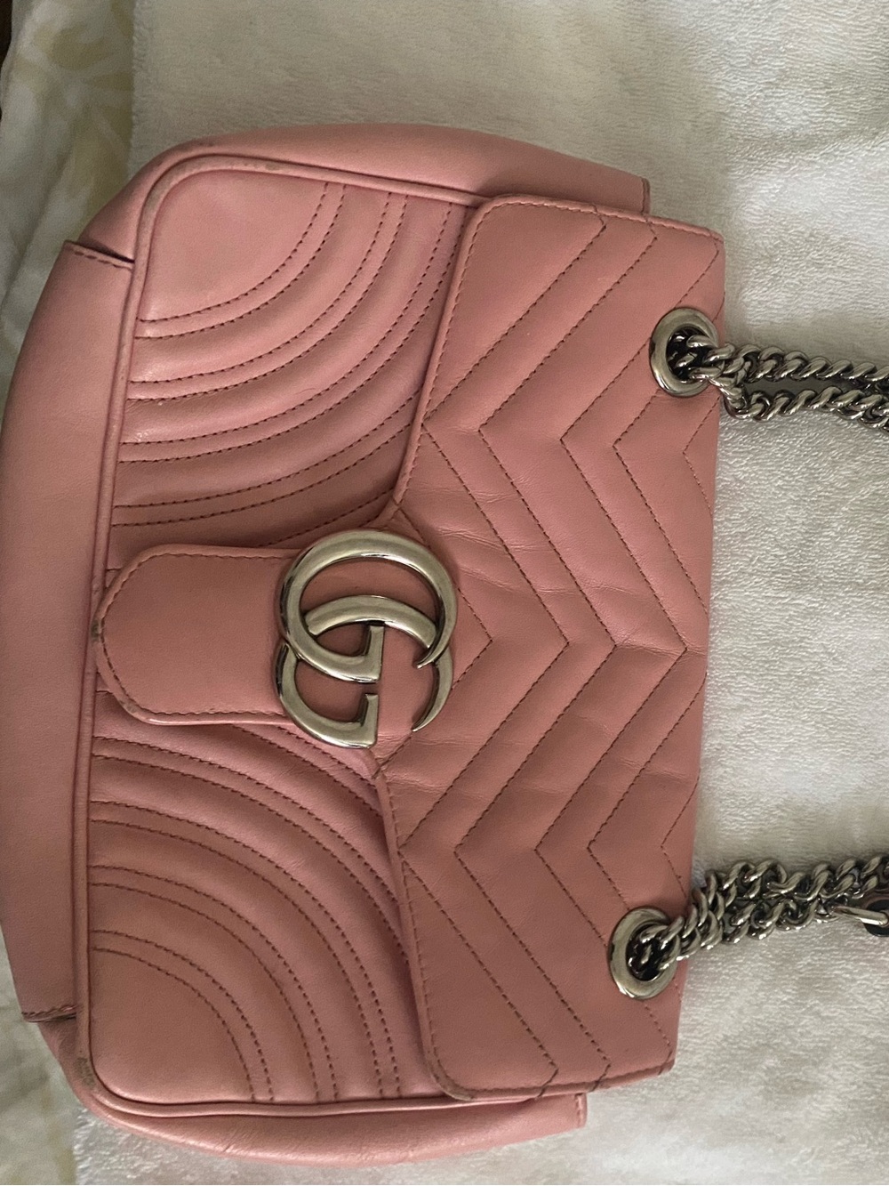 Pink Quilted Chain-Handle Shoulder Bag